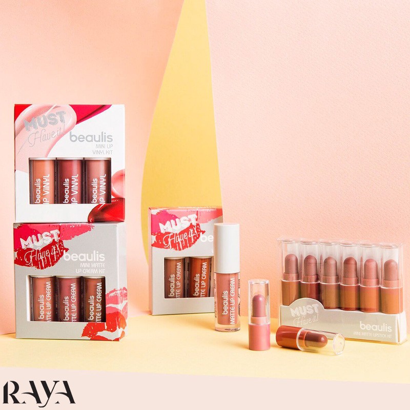 ست 3 تایی رژ لب مات مینی سایز بیولیس رنگ 230 Beaulis Mini Matte Lip Cream Kit